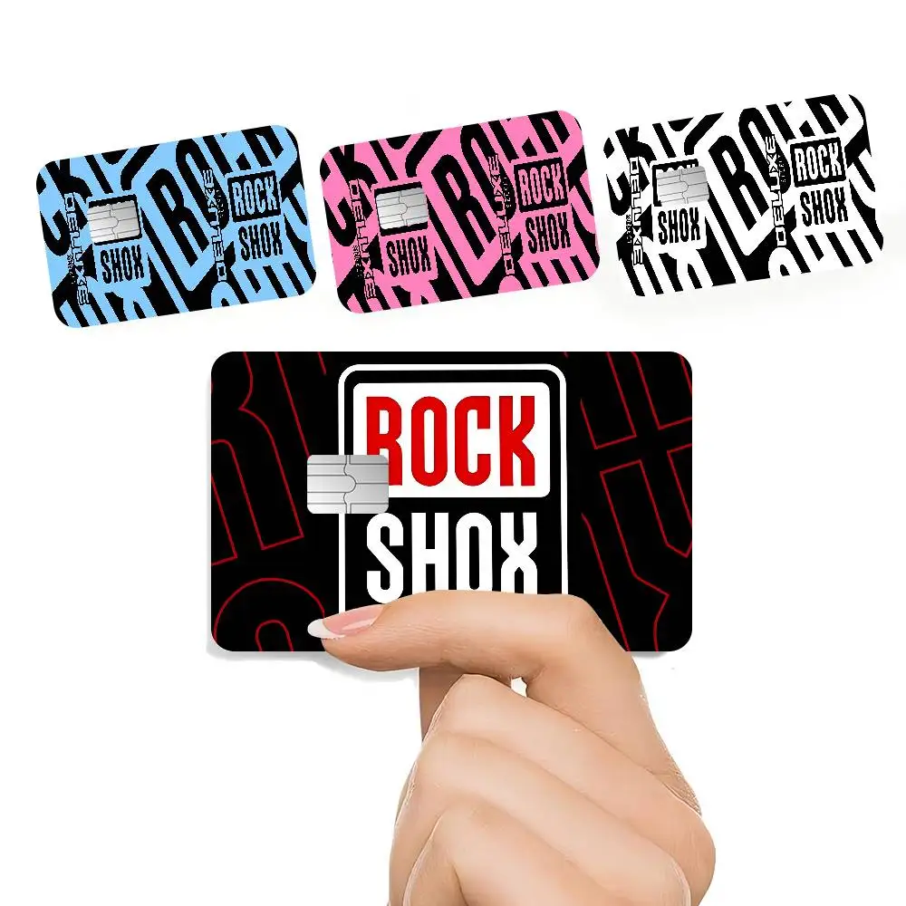 R-Rock-Shox Mountain Bike Cartoon Credit Card Skin Stickers for Bank Card Bus Metro Card Sticker Waterproof Women Gift