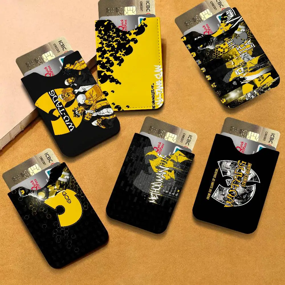WU-TANG-CLAN HIP-HOP Ultra-Thin Mini Leather Card Holder Wallets for Men Women Lightweight Soft Genuine Leather Credit Card