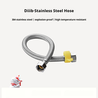 Diiib Stainless Steel Faucet Braided Water Pipe 100cm Braided Pipe Explosion-Proof Flexible for Kitchen Bathroom Toilet Pipe