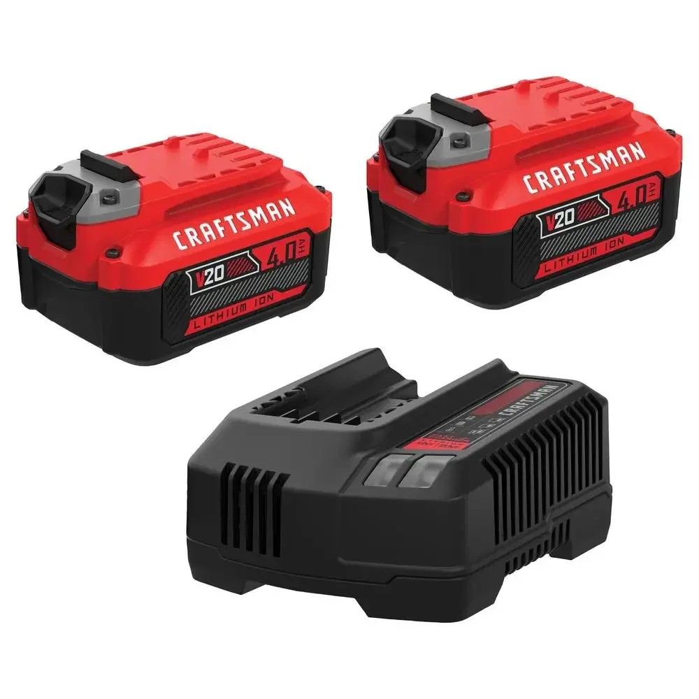 Lithium-ion Power Tool Battery 2-Pack with Charger High Performance Cells Extended Battery Life 3-LED Charge Indicator No Memory