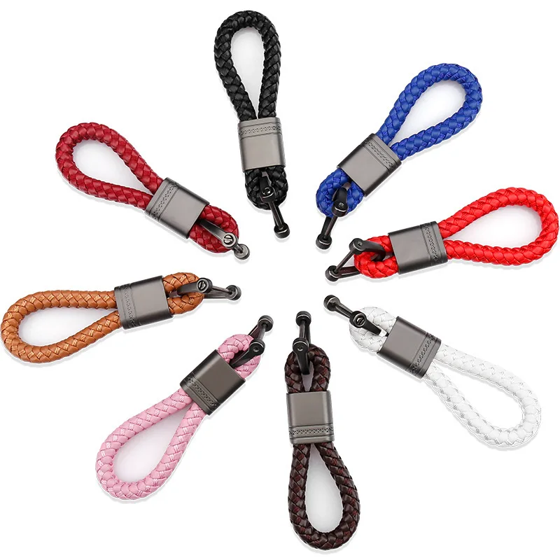 Hand-Woven Key Ring Leather Car KeyChain Men Women Rope Key Chain Waist Keyring Charm Key Holder Gift Jewelry image 4