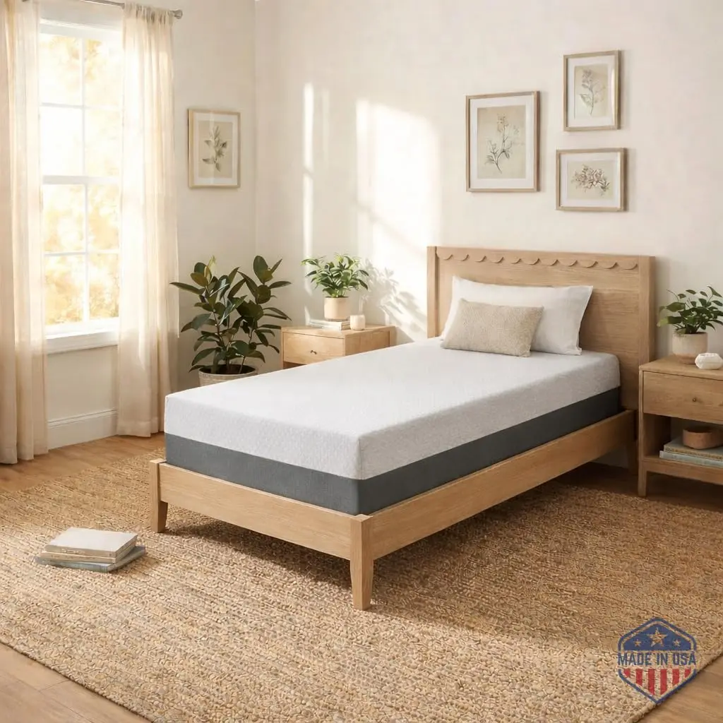 Twin 8 Inch Cooling Gel Memory Foam Mattress in a Box, Firm Bed for Bedroom, CertiPUR-US & Fiberglass-Free Certified, Customized