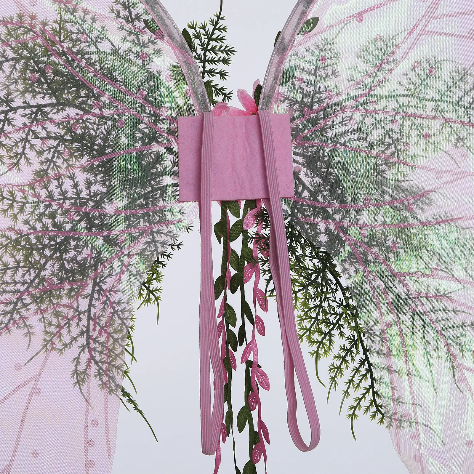 Asas de fada verde para mulheres – Fantasia da mãe da natureza Asas de elfo da floresta com flores, folhas e videiras para adultos Asas de borboleta