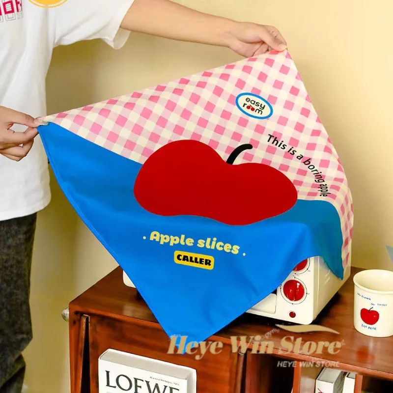 Apple Dustproof Cover Cloth Oven Air Fryer Microwave Oven Square Towel Dustproof Household Tea Cup Small Tea Tray Cover Cloth
