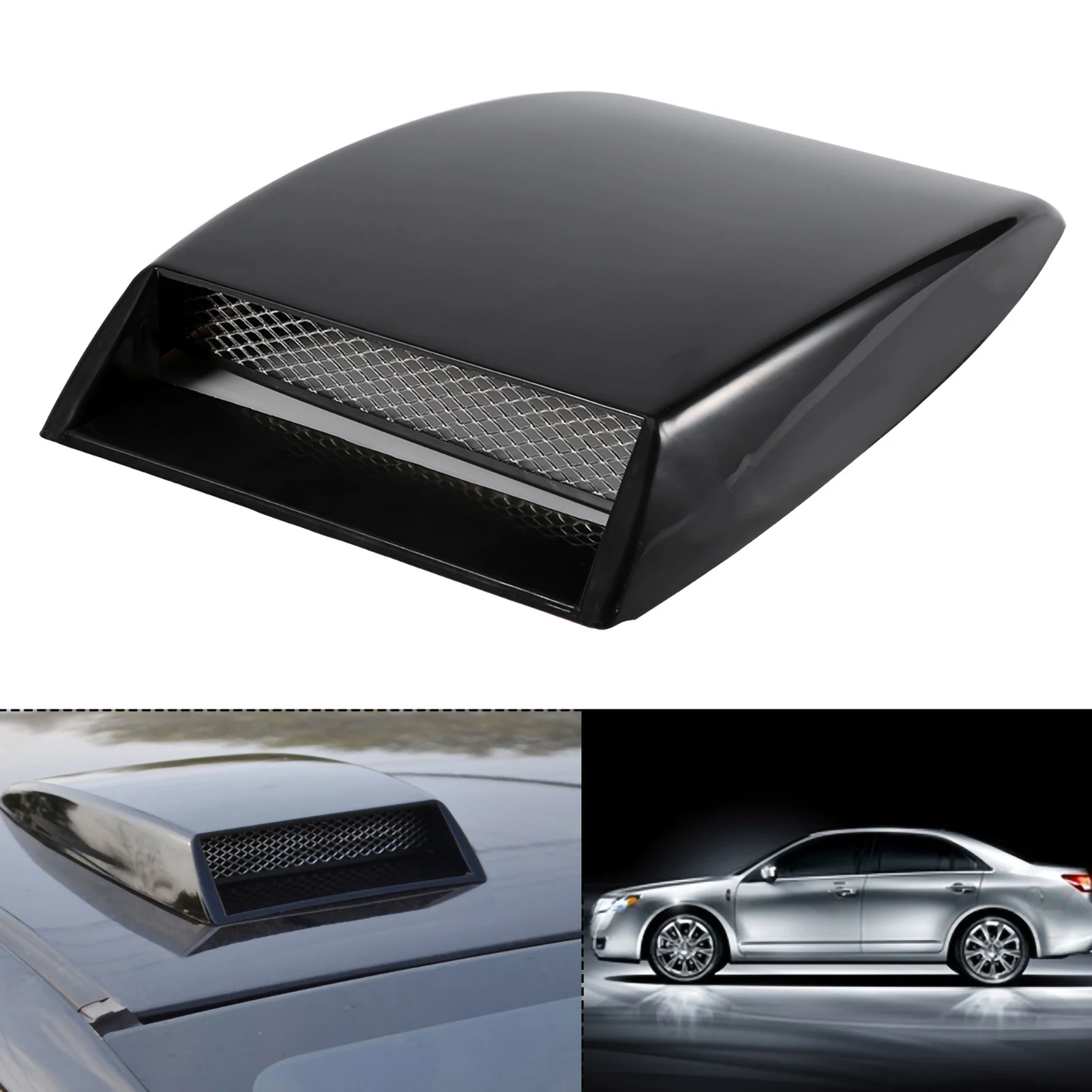 Air Flow Intake Scoop Hood Universal Car Decorative ABS Grille Mesh Bonnet Vent Cover Hood Sticker Car Styling Universal