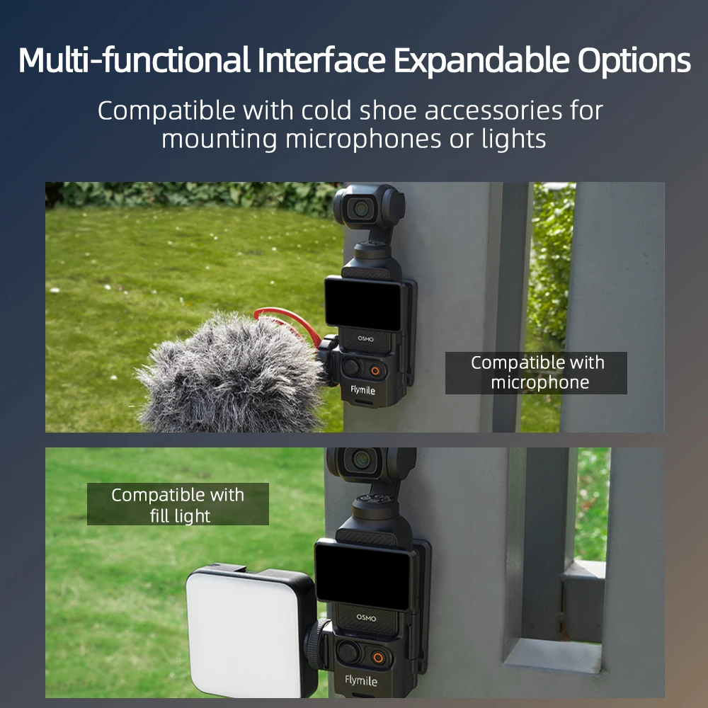 Flymile ขาตั้งแม่เหล็กสําหรับ DJI Osmo Pocket 3 อุปกรณ์เสริมอะแดปเตอร์ขยายฐานเดสก์ท็อป 180 °   ด้ามจับแบบปรับได้