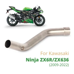 Motorcycle Exhaust Pipe Connection Link Tube Middle Mid Link Connector Section for Kawasaki Ninja ZX6R 2009-2019