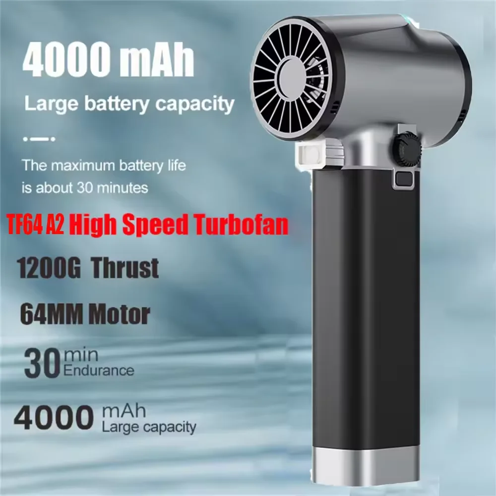 

1400g thrust Turbo Jet Fan 64MM Brushless With LED Ligh Electric Powerful Blowers Car Wash Dryer Handheld Violent Turbofan