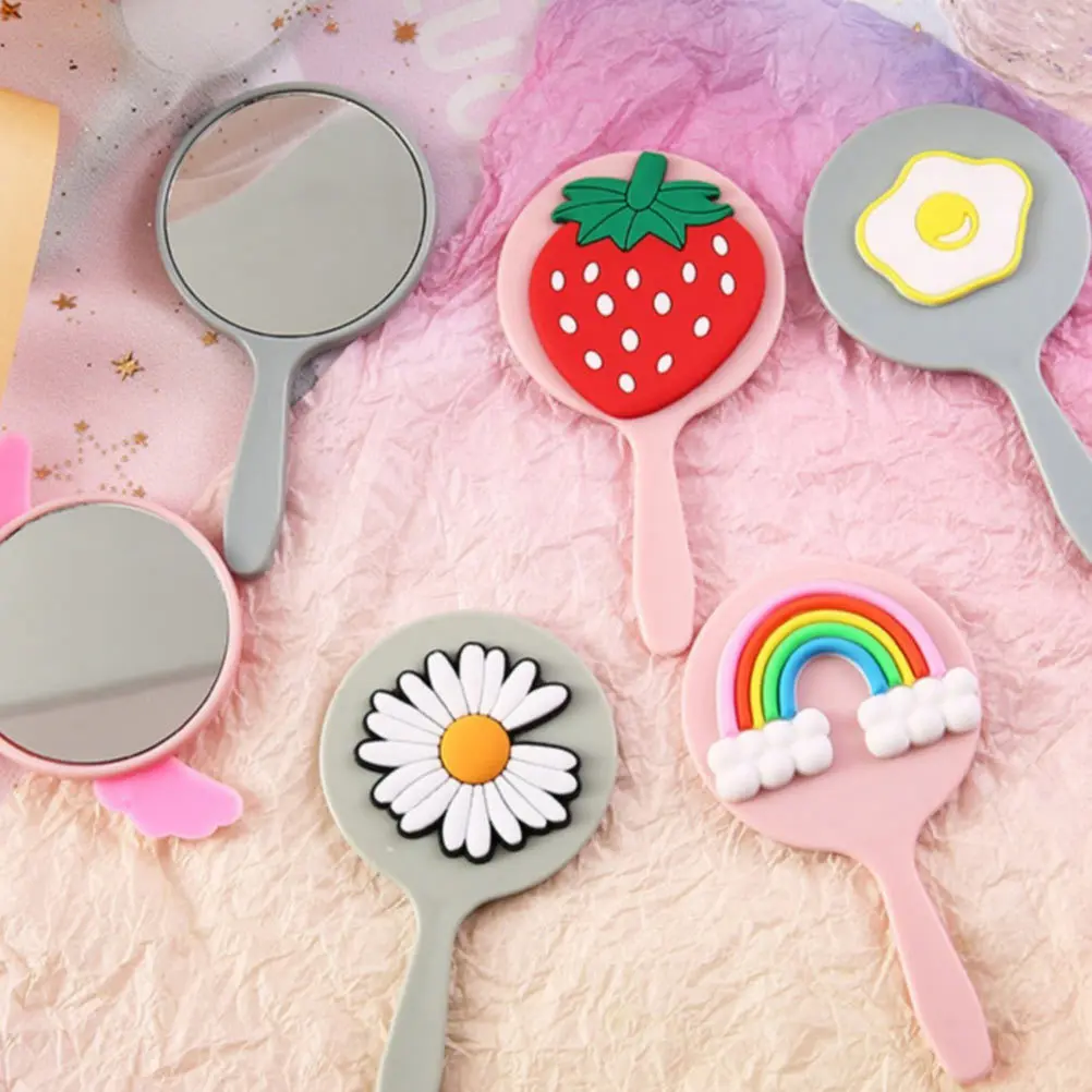 

Portable Strawberry Handheld Makeup Mirror Retro Design Travel Vanity Mirror Beauty Accessory Makeup Accessories