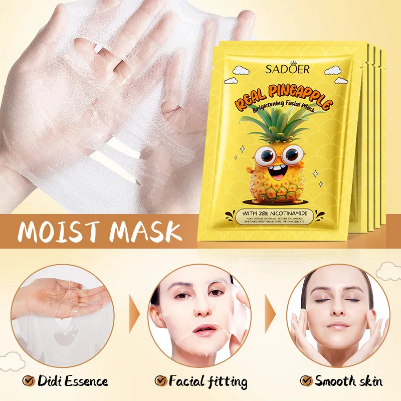 2pcs SADOER Hyaluronic Acid Collagen Face Mask Moisturizing Hydrating Facial Mask Korean Skin Care Sheet Mask for Dry
