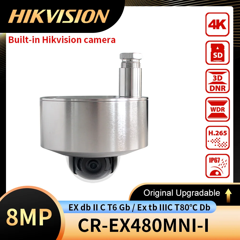 

Explosion-Proof Dome Camera 2MP/4MP/6MP/8MP 4K built-in hikvision camera 304 Stainless Steel Support PoE Hik-Connect app IR 30m