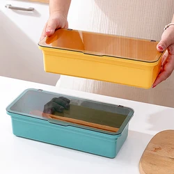 Cutlery Storage Tray Holder Tableware Organizer Spoon Fork Storage Box Plastic Container Cutlery Rack With Lid And Drainer