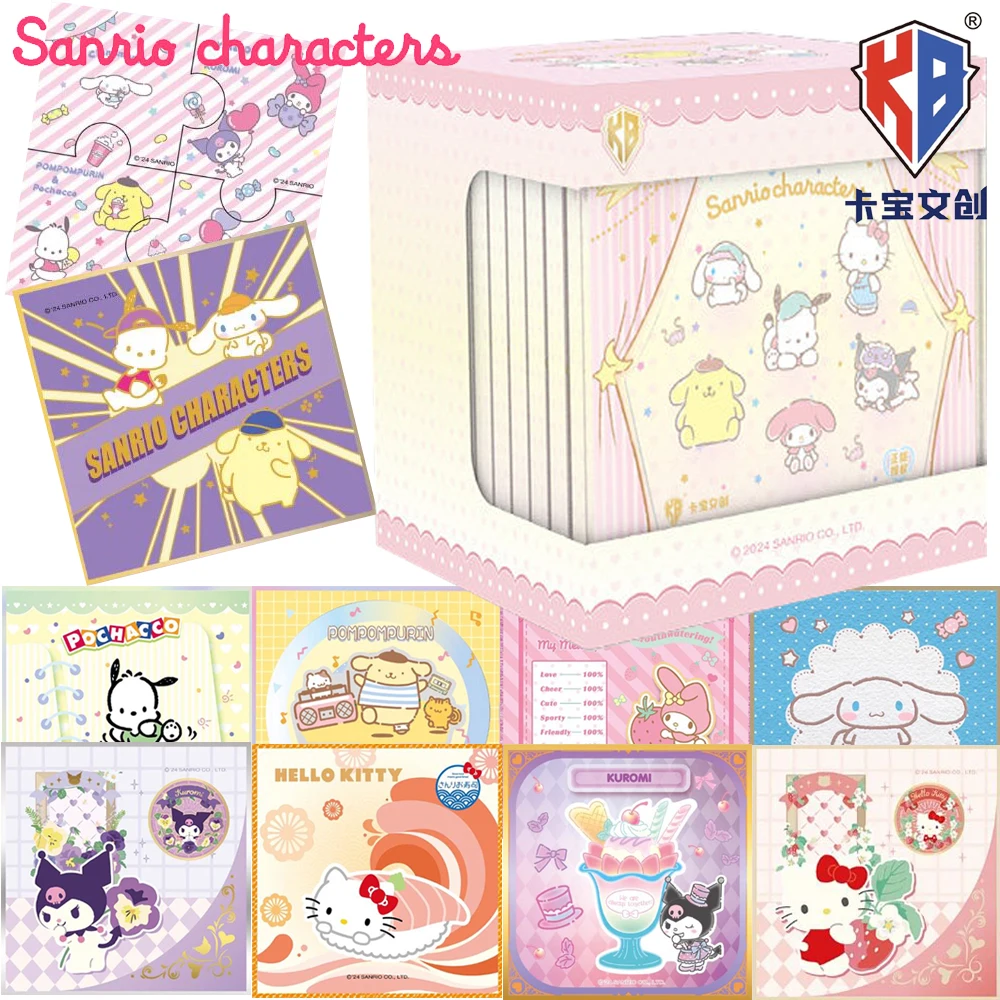 Genuine KABAO Sanrio Anime Cartoon Stars Family Collection Cards Kuromi Vibrant Lovely and Exquisite Color Paper Cards Fun Gifts