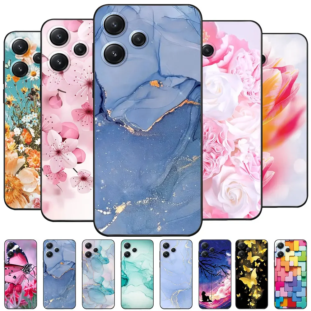 Case For Redmi 12 5G Coque TPU Soft Silicone Fashion Phone Funda For Xiaomi Redmi 12 4G Cute Bumper Back Cover Cool Capa Marble