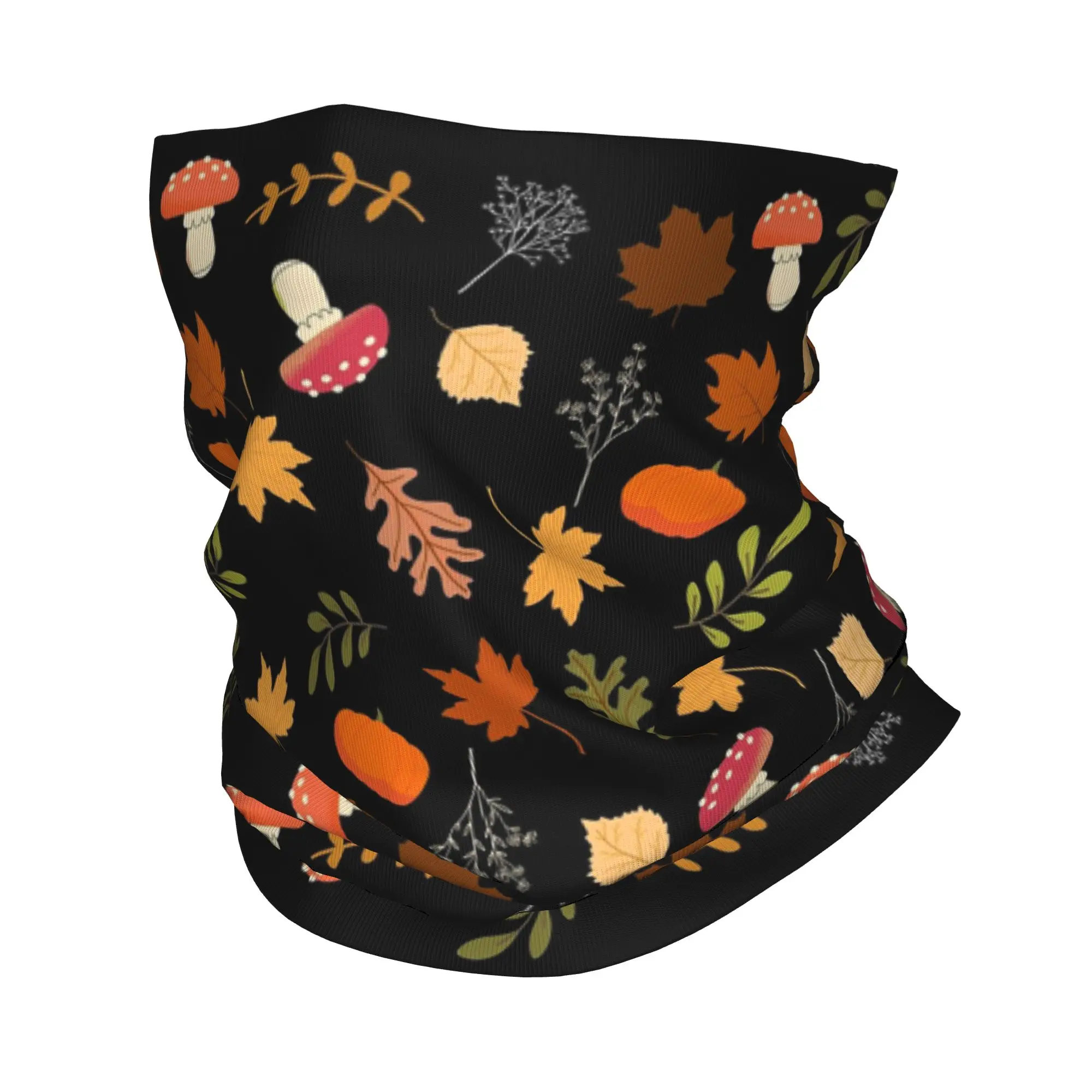 

Autumn Leaves And Mushrooms Bandana Neck Cover Printed Magic Scarf Multifunction Headwear Outdoor Sports For Men Women Adult