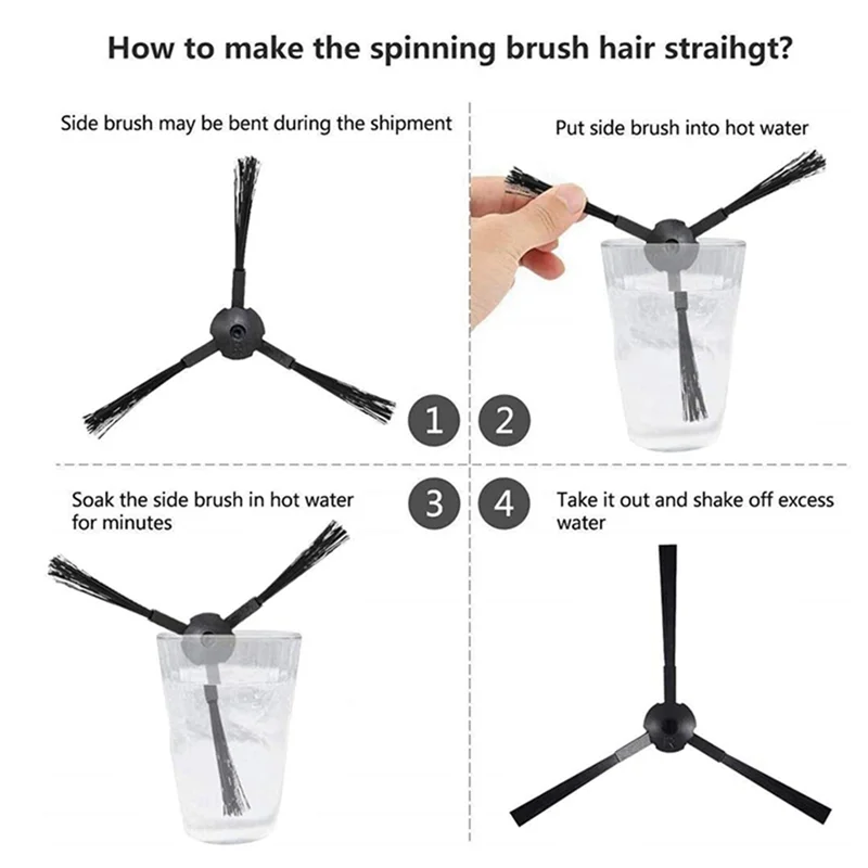 8 قطعة فرش جانبية لـ Ilife A6 A8 620 X623 مكنسة كهربائية روبوتية أجزاء استبدال الملحقات_A66K