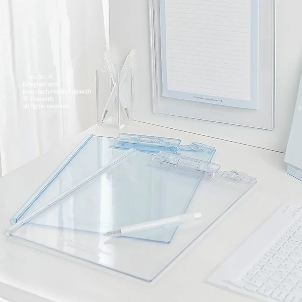 Placa de Pasta Escrita Transparente para Estudantes, Clipe Acrílico Simples, Pasta Esboço, Material Escolar E Escritório, A4