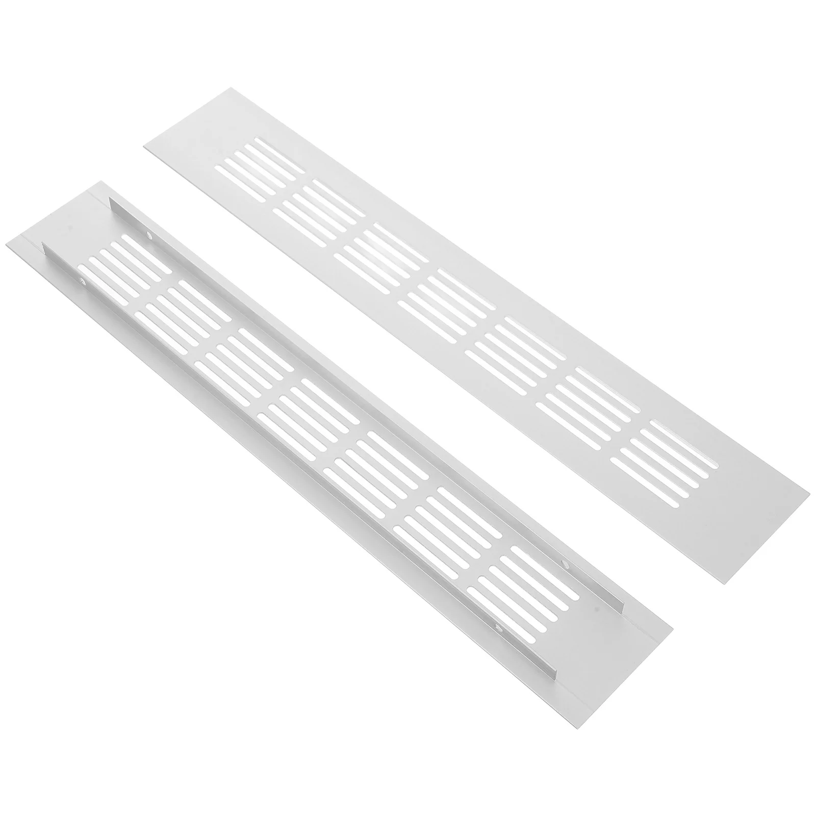 

2pcs Rectangular Ventilation Grille For Cabinet Door Air Vent Cover 3000X50Mm Silver Duct Mesh Heater Vent Exhaust Louver Panel
