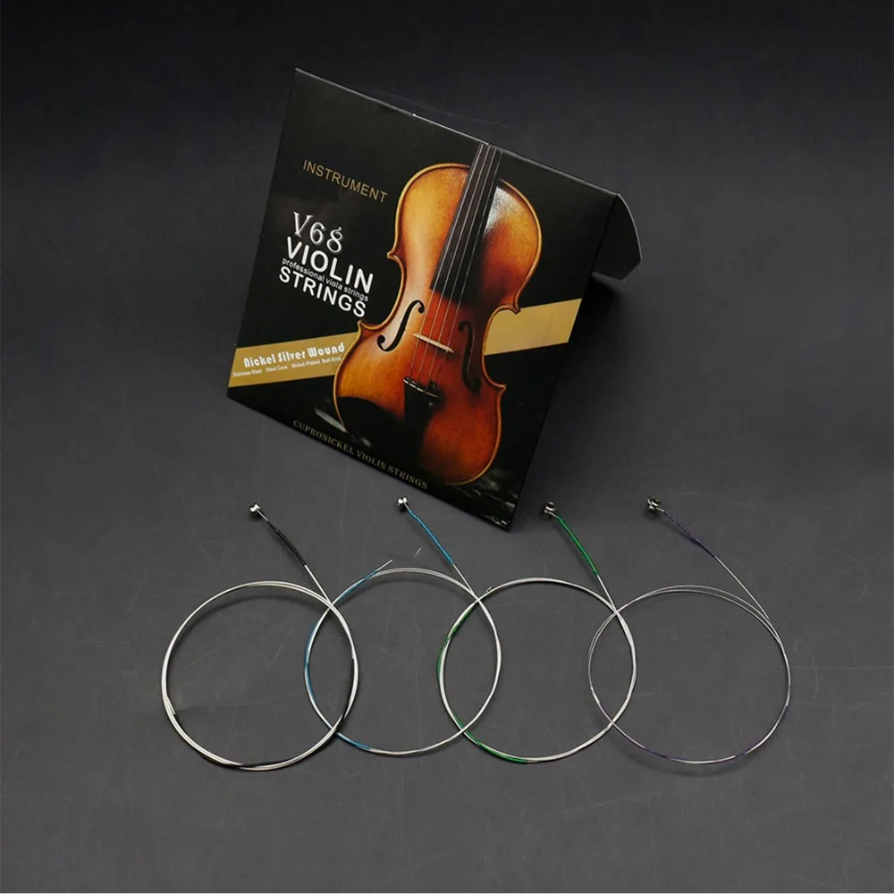 Stainless Steel Wire Violin Strings Set Mixed Colors Fiddle Strings Full Set Full Set Violin String For Fiddle Performance