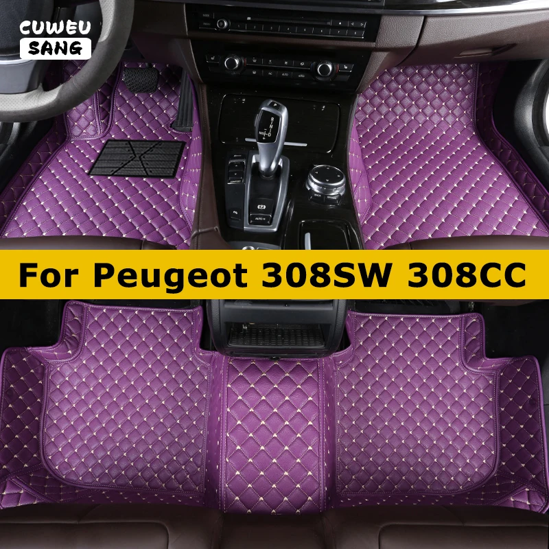 CUWEUSANG Custom Car Floor Mats For Peugeot 308SW 308CC Auto Carpets Foot Coche Accessorie