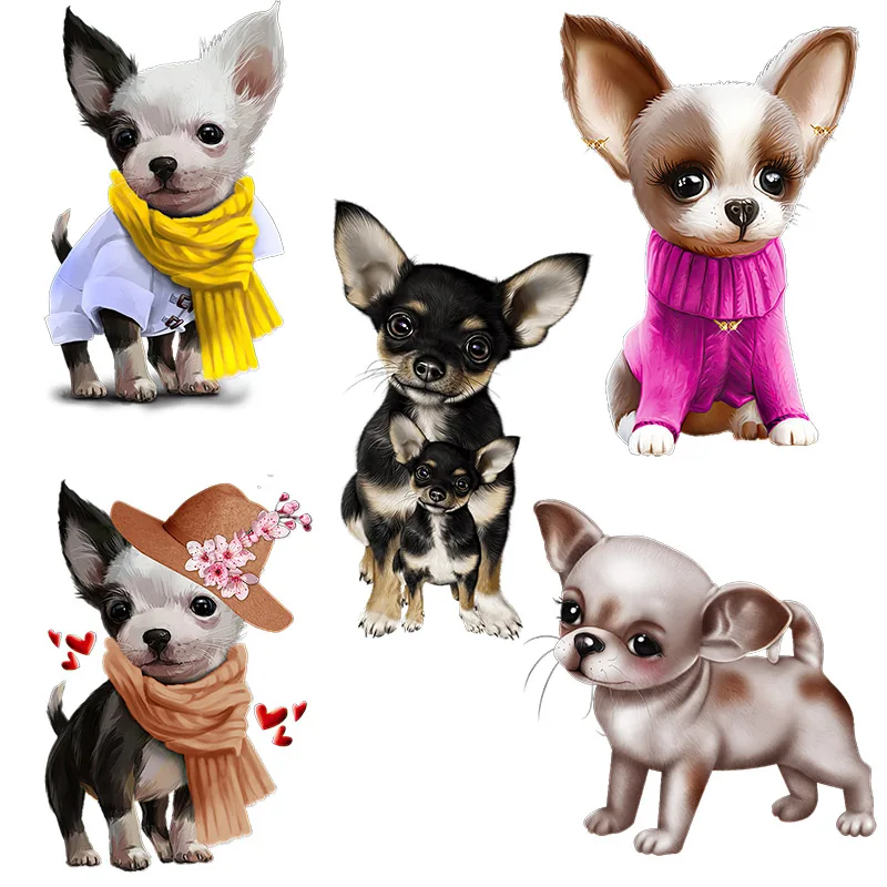 Three Ratels QD121 Cute Chihuahua self-adhesive pet dog wall sticker home decorative toilet Decal