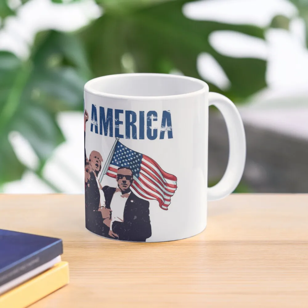 Donald Trump Assassination Pray For Ame  Mug Simple Picture Handle Round Coffee Cup Design Drinkware Printed Photo Image Gifts