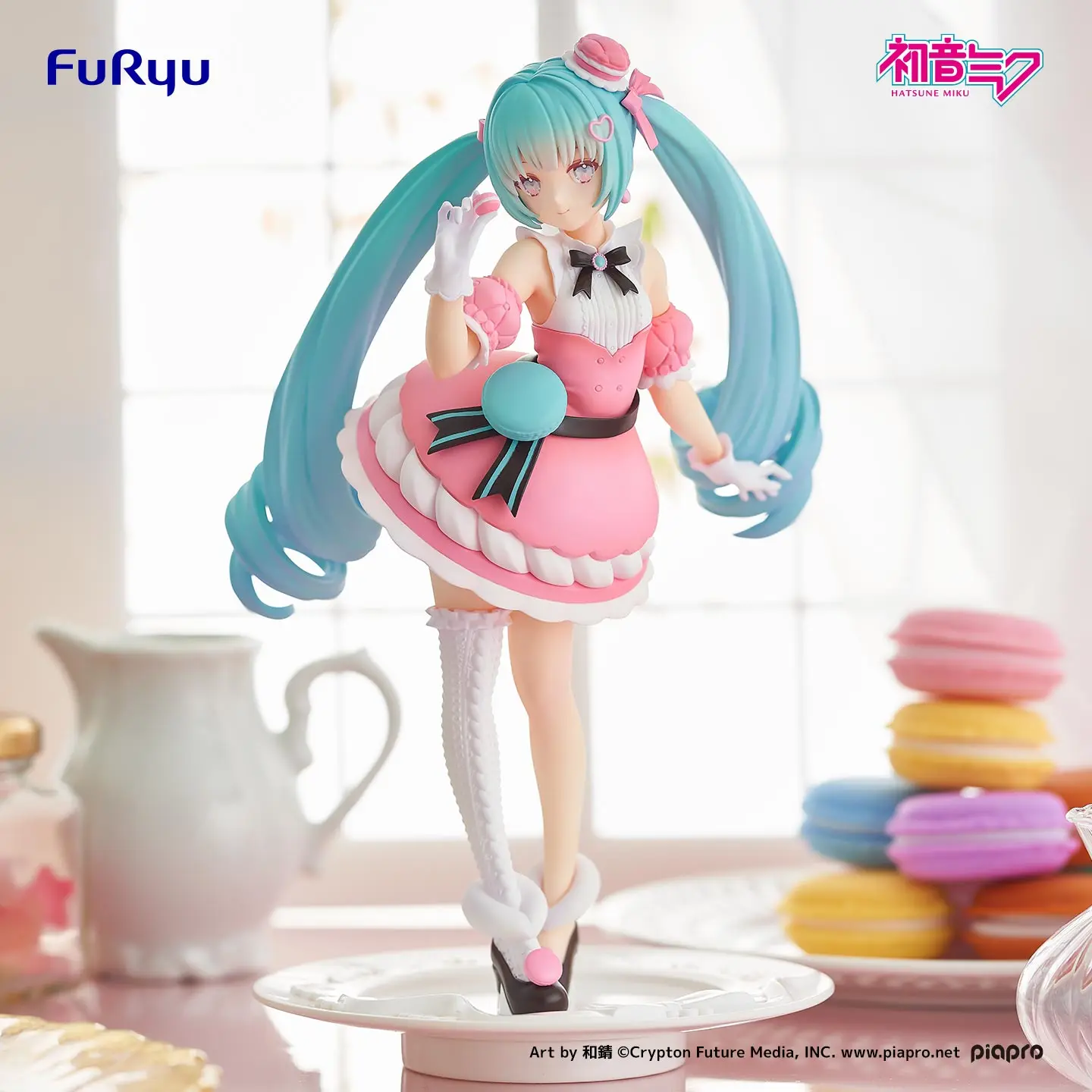 

21cm Hatsune Miku Original Furyu Vocaloid Exceed Creative Figure Sweet Macaron Action Anime Figure Model Kawaii Toy Child Gift