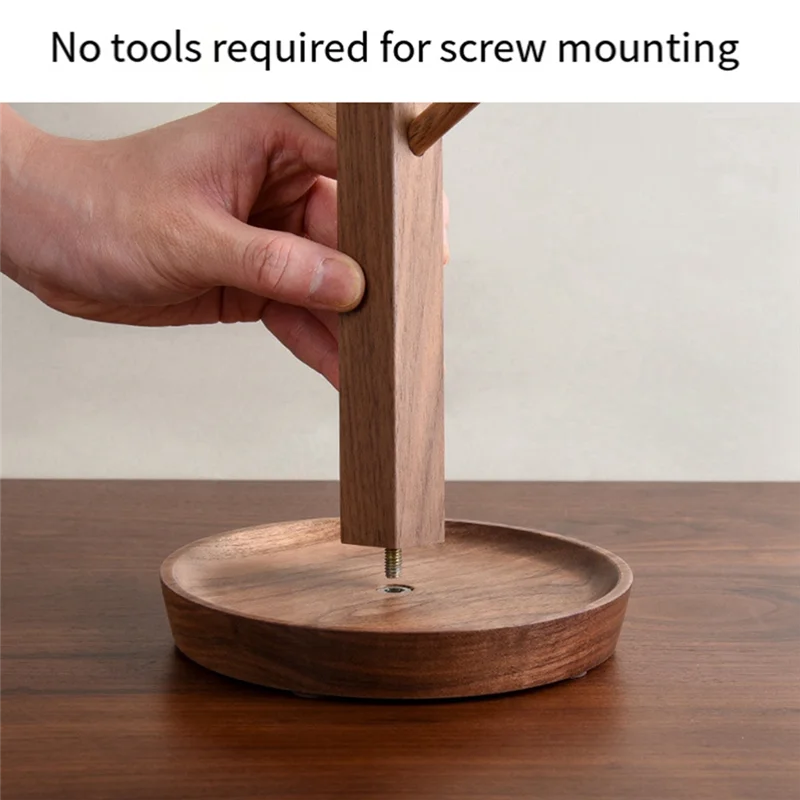 

Деревянный подстаканник для кружки, 6-крючковый держатель для кофейной чашки и чайной чашки, кухонное хранилище со стабильным основанием