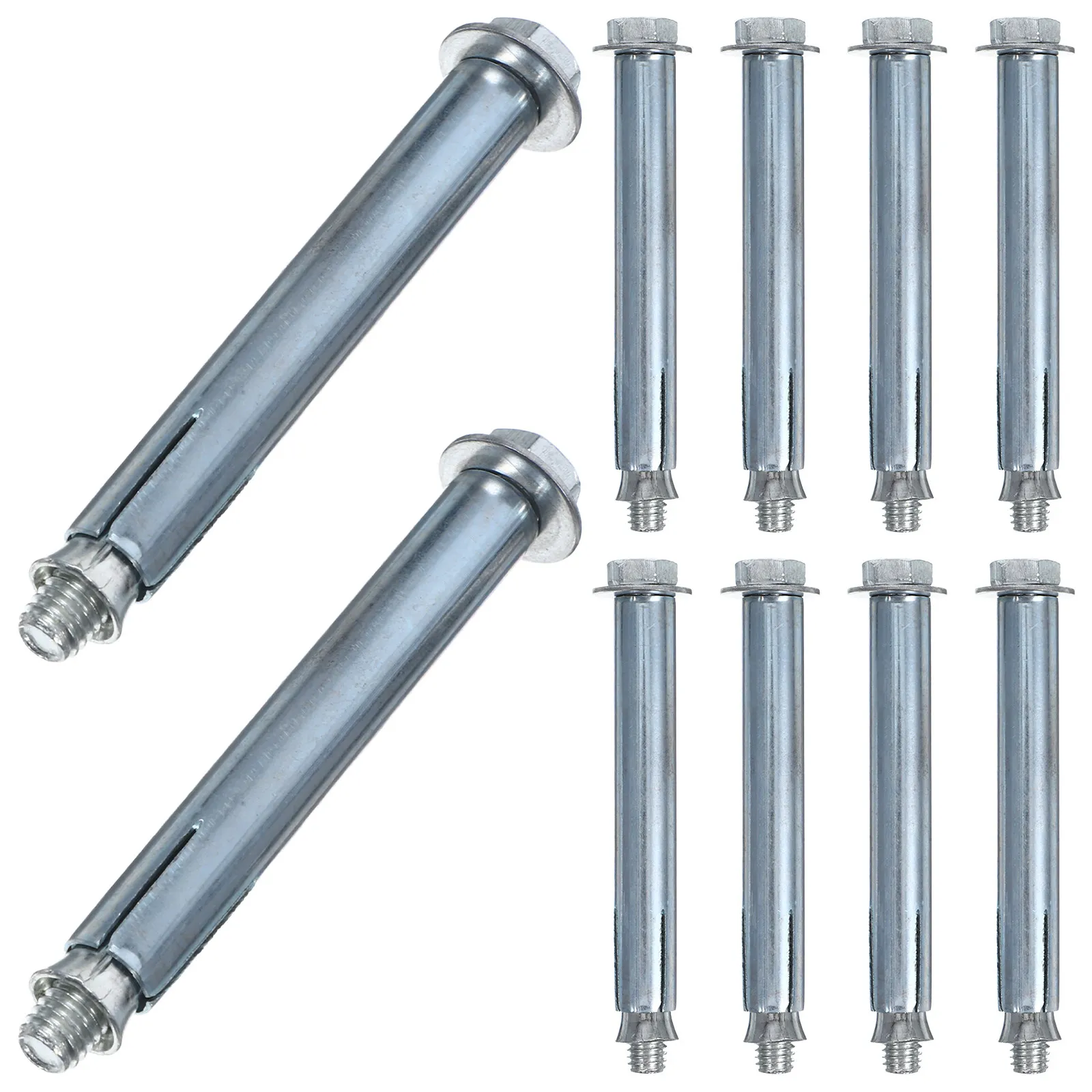 10Pcs Expansion Bolts Carbon Steel Speed Bump Bolts for Parking Lots Garage Construction Sites Heavy Duty Speeds Bumps Fasteners