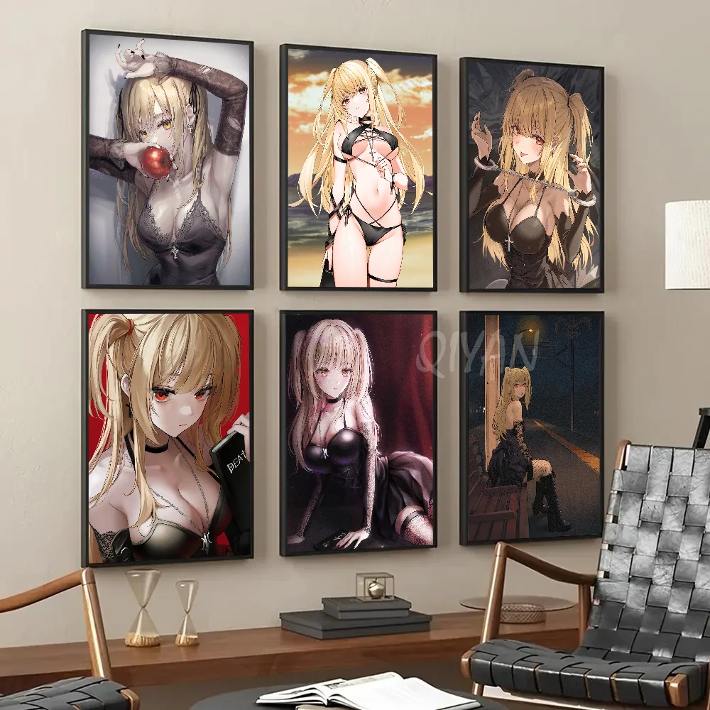 Hot Anime Death Note Misa Amane Poster Paper Print Home Living Room Bedroom Entrance Bar Restaurant Cafe Art Painting Decoration