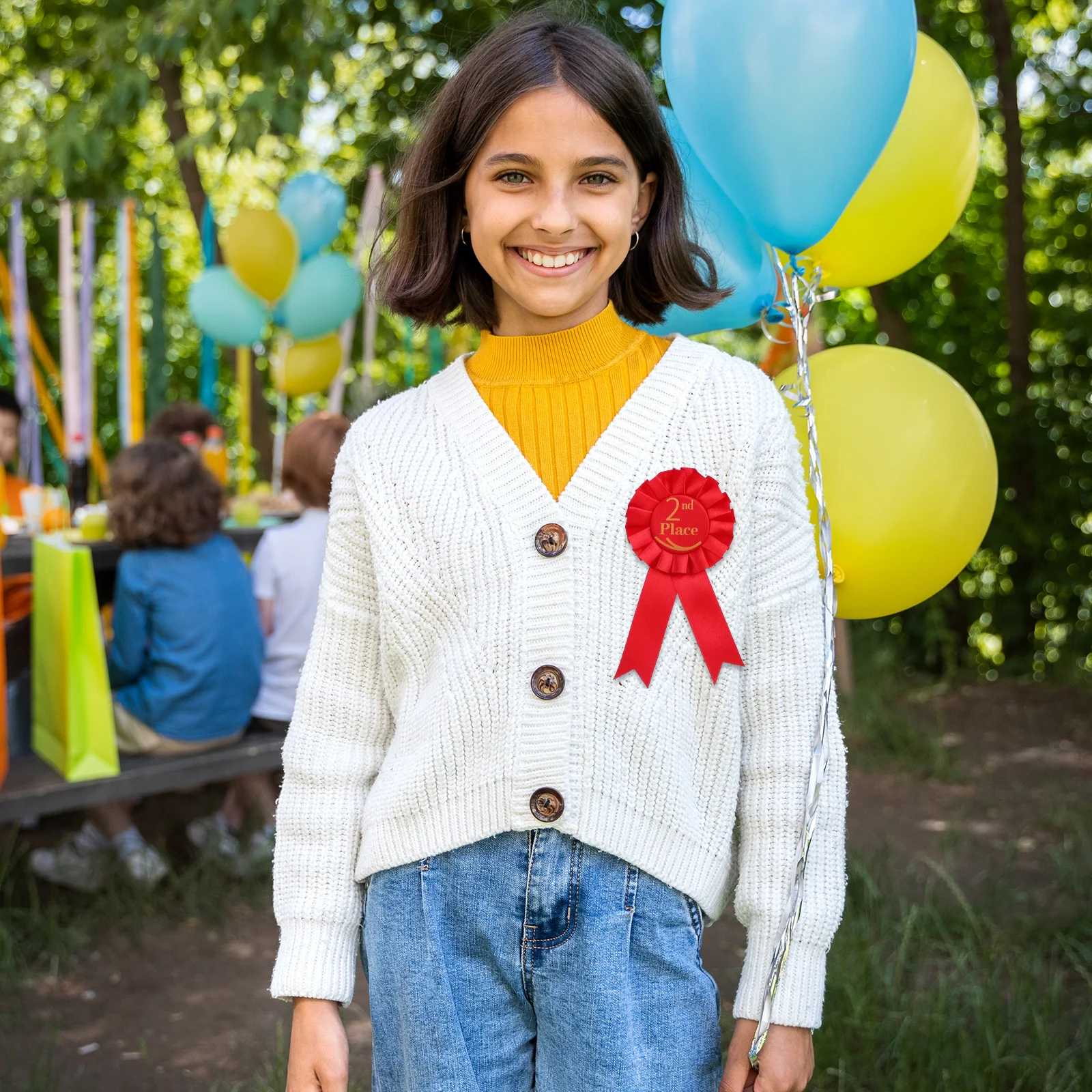 6Pcs Award Ribbon Set Rosette Competition Prize Ribbons First Second for Sports Events School Contests