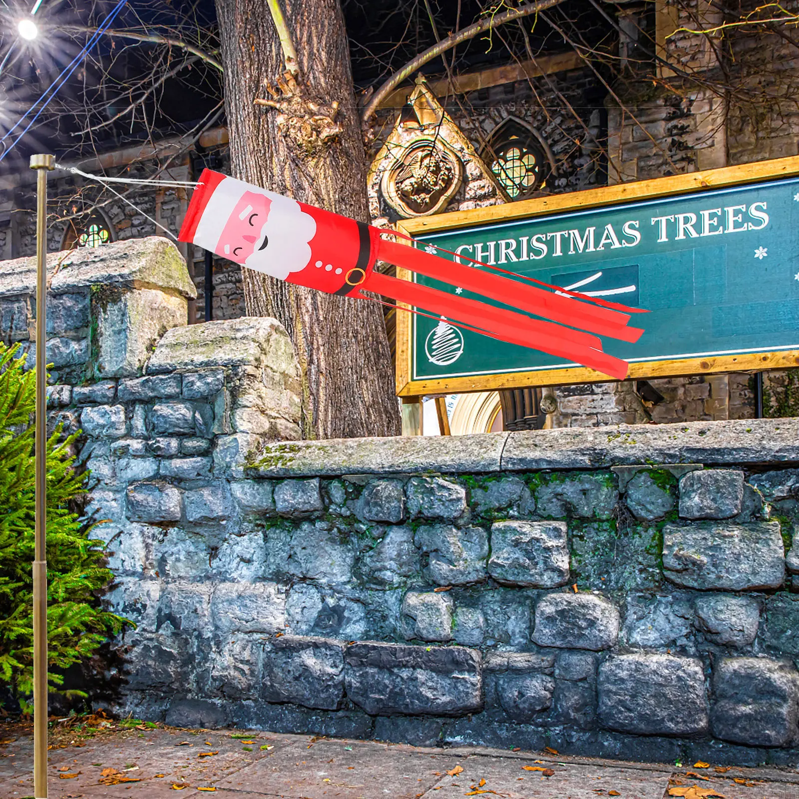 1Pcs Christmas Windsock Flag Quality Material Lightweight Outdoor Hanging Decor Courtyard Wind Direction Ornament