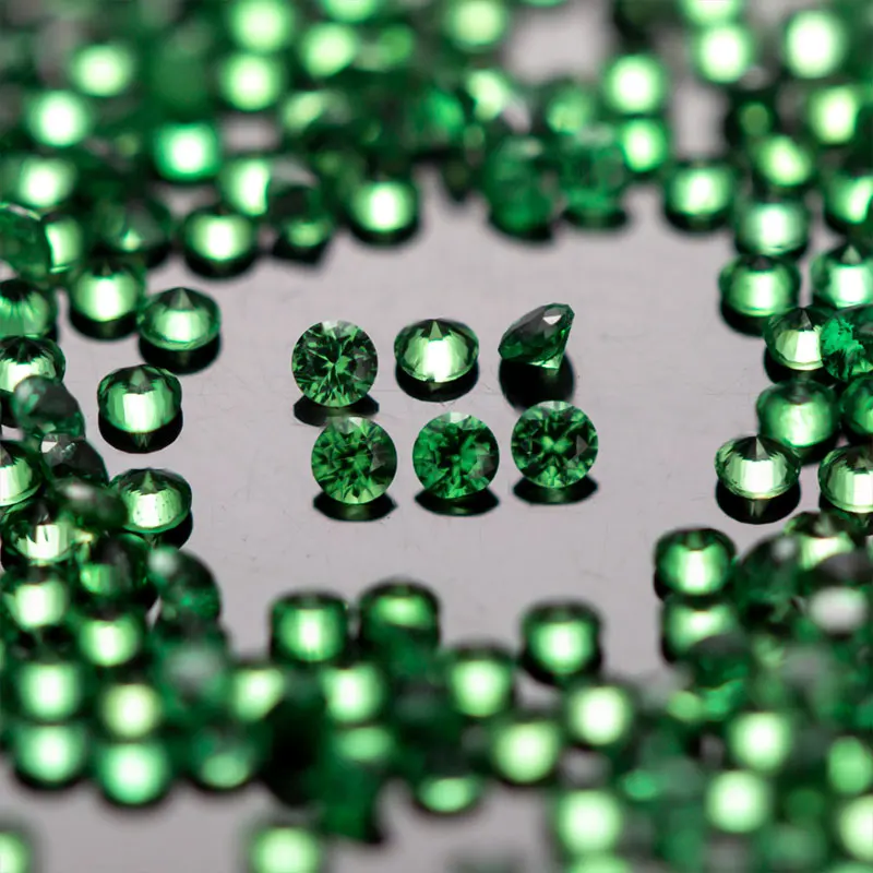 0.7-3.0mm 1ct 1 BAG VVS1 Natrual Tsavorite Melee Round Loose Gemstones Gems Wholesale