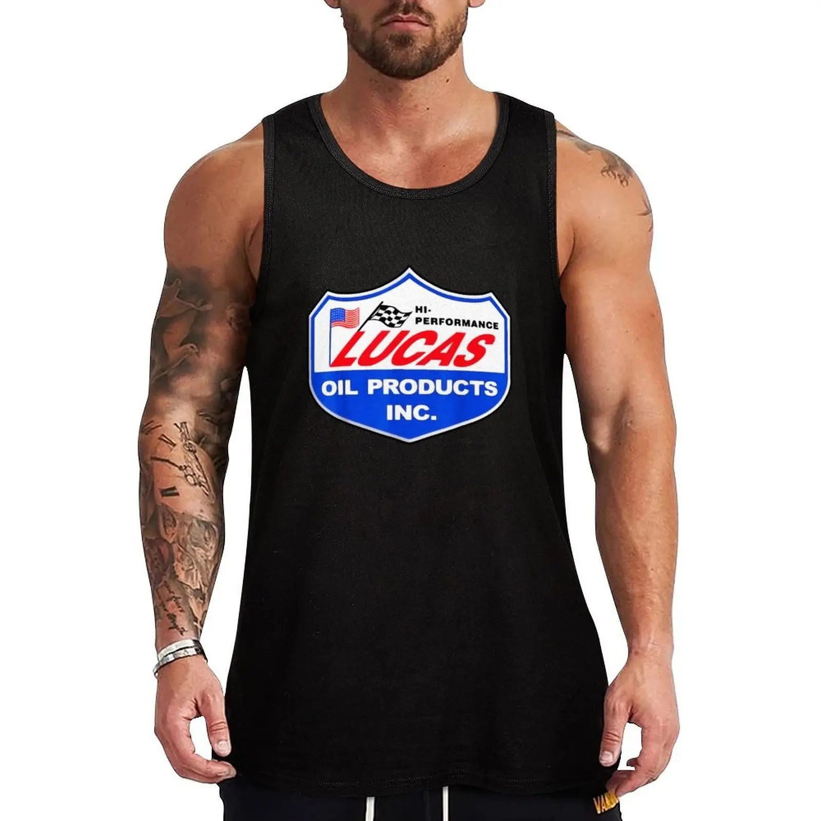 Lucas Oil Racing Tank Top Stretch Fabric Tank Top Flexible Comfort Sleeveless