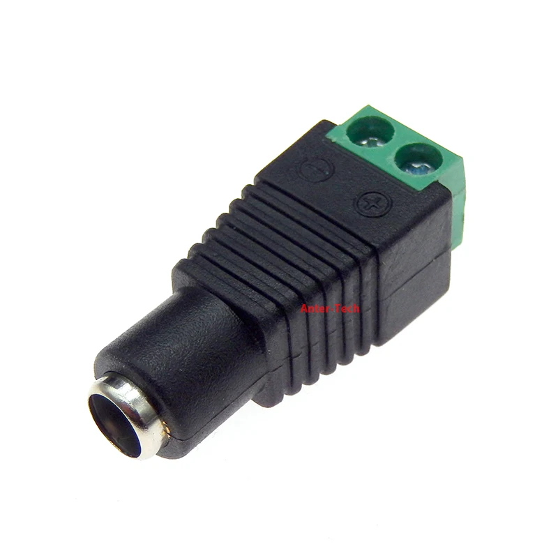 1PCS 2.1mm x 5.5mm Female DC power plug Female plug jack adapter connector Male plug socket Green 2.5mm x 5.5mm