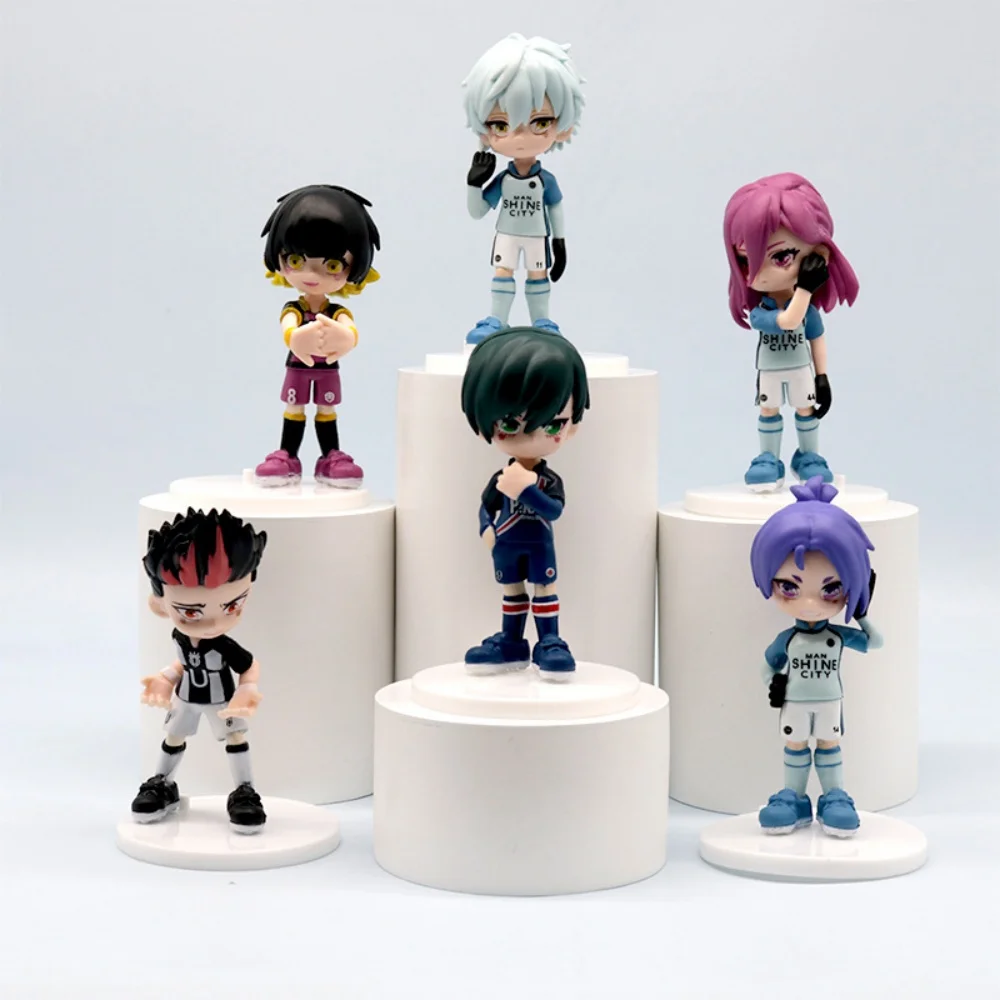 6Pcs/Set Blue Lock Action Figure Toys 9Cm Anime Sagi Yoichi Chigiri Hyoma Nagi …