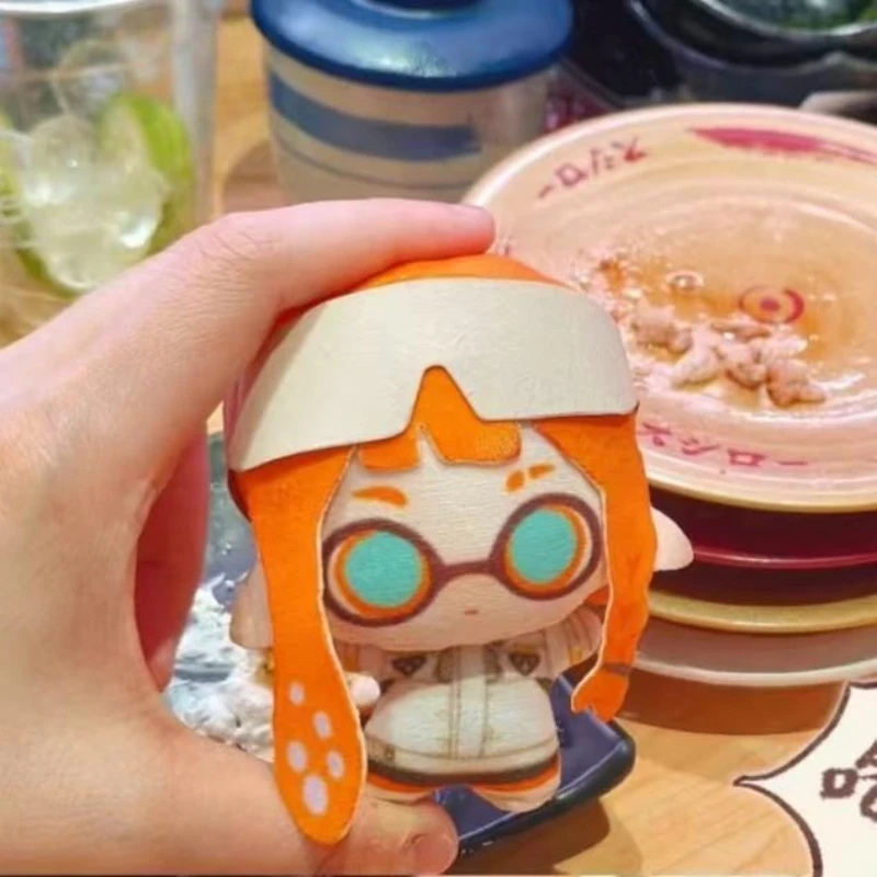 10CM Splatoon Inkling Plush Keychain 2Pcs Set Q Version Stuffed Cotton Doll Pendant Cute Game Character Soft Toy Backpack Charm