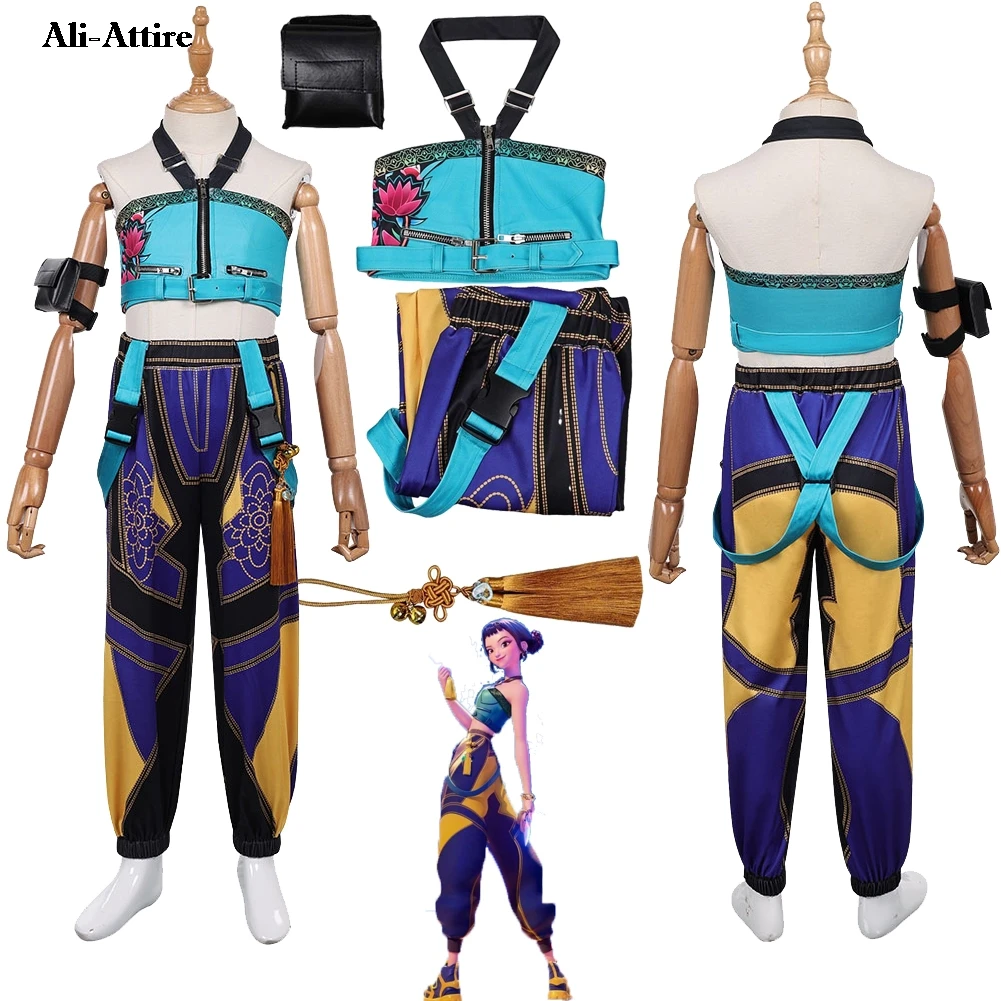 

2025 Cartoon Demon Hunter of KPop Cospaly Zoey Top Pants Children Clothes Party Disguise Outfits Suit Halloween Costume Carnival