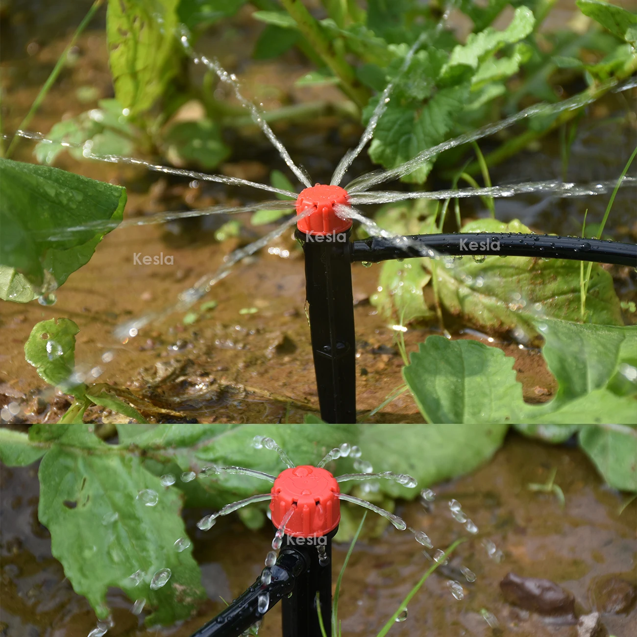 KESLA podlewanie ogrodu nawadniania kropelkowego regulowany zraszacz 360 stopni Dripper wstawianie ziemi fit 4/7mm wąż szklarnie stoczni