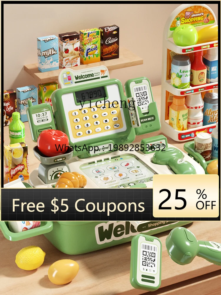 

Tqh Children Play House Educational Fun Toys High-End Multi-Functional Supermarket Cash Register Atmosphere Simulation Toys