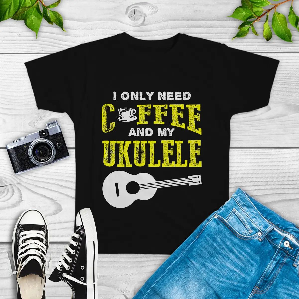 Coffee And Ukulele T Shirt Gifts Girl Art For Beginners Guitar Instrument