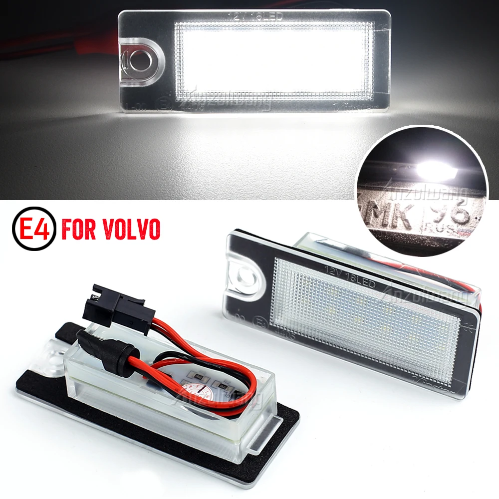 2Pcs LED License Plate Lights 18 Car Number LEVED License Plate Lamp Light for Volvo S80 99-03 S60 V70 XC70 XC90 Car Accessories