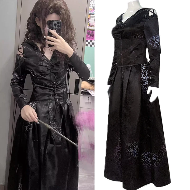 

Bellatrix Cosplay Lestrange Cosplay Magic Movie Costume For Female Women Adult Halloween Carnival Party Disguise Roleplay Suit