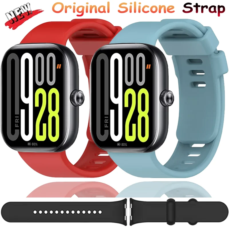 Original Silikonarmband für Redmi Watch 6 5 4 Sport, weich, atmungsaktiv, bequemes Armband, Xiaomi Band 9 8 Pro Correa Zubehör