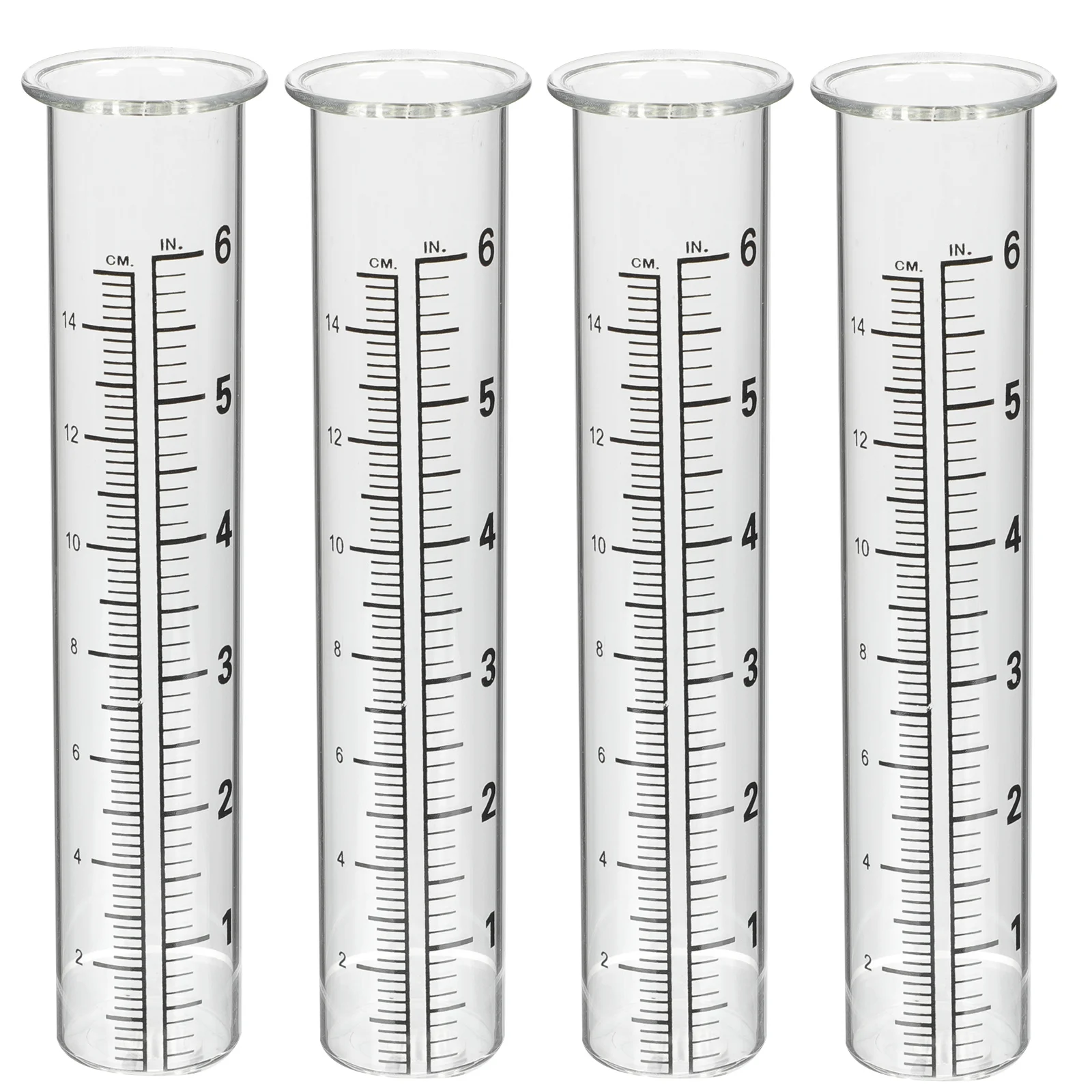 

4 Pcs Measuring Tube Rain Gauge Cylinder Water Measurement Tubes Precise Rainfall Professional Outdoor