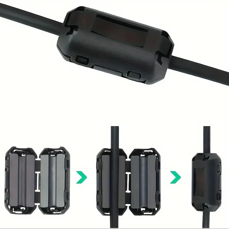 6/10PC Snap Magnetische Ring Ferrit Filter Für Kabel Schild Abnehmbare EMC Innendurchmesser 5mm 7mm 9mm 11mm 13MM Entmagnetisierung Filter – Detail 1