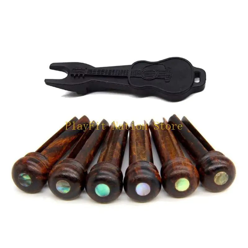 

242F 6 шт. деревянные мостовые колышки для акустической гитары, народные гитарные мостовые штифты, колышки для гитарной струны,