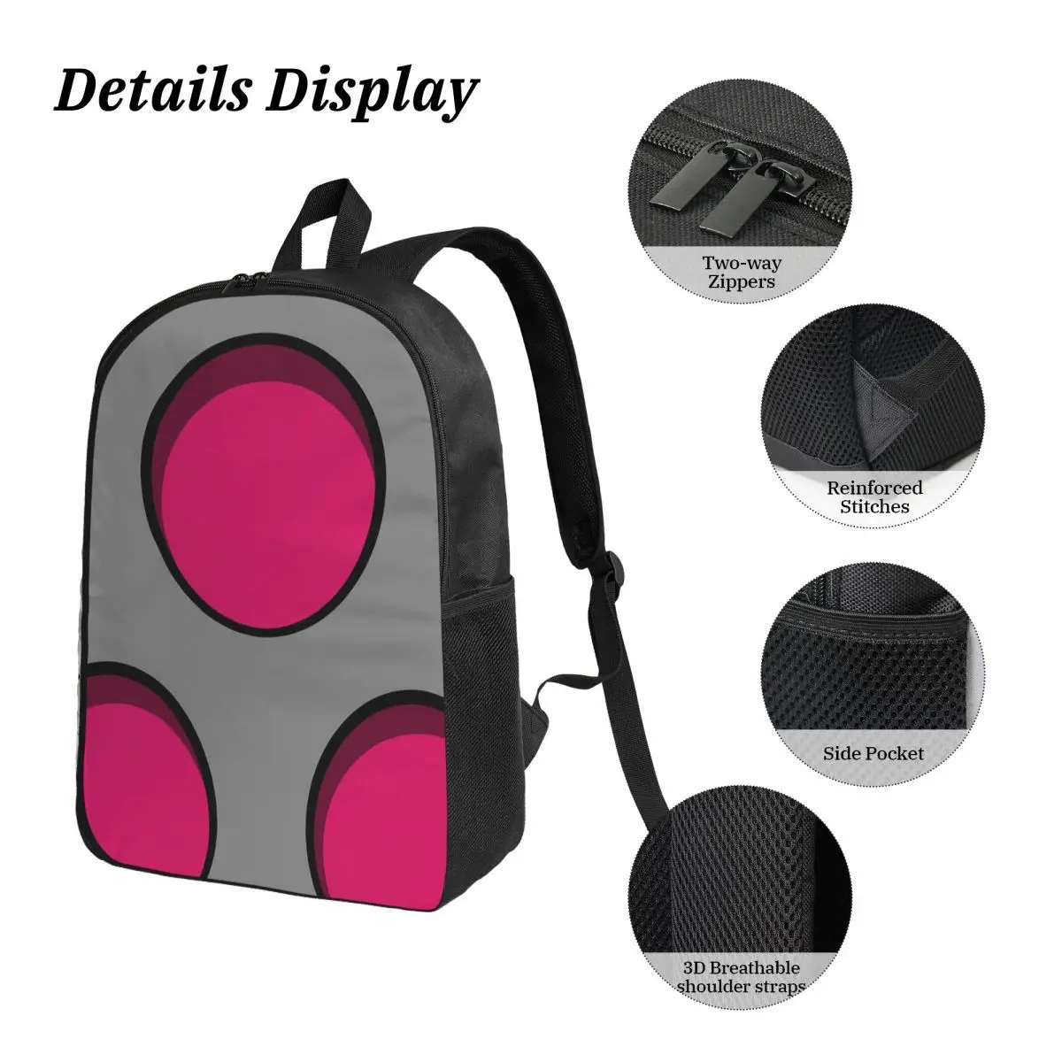 Invader Zim PAK Backpack Student Boys Girls BookBag School Bag Computer Shoulder Bags 3ps Insulated Lunch Bag Pencil Case