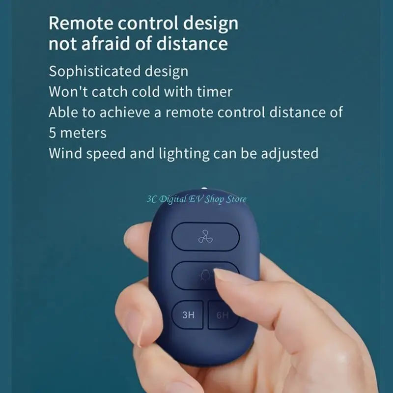 E74D Portable 3 مروحة خيمة سرعة الرياح مع سطوع مصباح LED LED التحكم عن بُعد معلقة مروحة سقف الخطاف لسيارة العربة المنزل