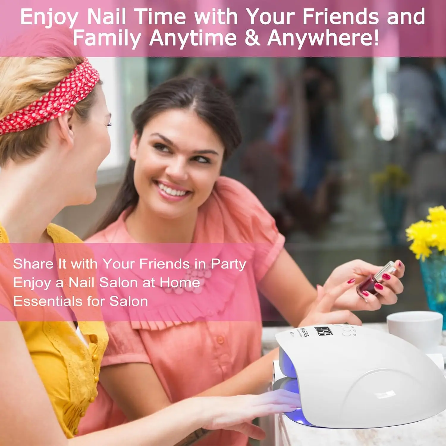 مصباح أظافر LED بالأشعة فوق البنفسجية بقدرة 150 وات مع مستشعر تلقائي - مجفف طلاء جل سريع المعالجة، 4 إعدادات للمؤقت، 36 خرزة LED لصالون المنزل